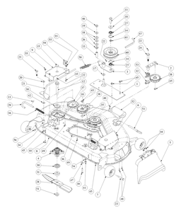 Deck 44 Idler Driven Diagram and Parts List for Z-FORCE15 53AA5D2L100 Cub Cadet Lawn Tractor
